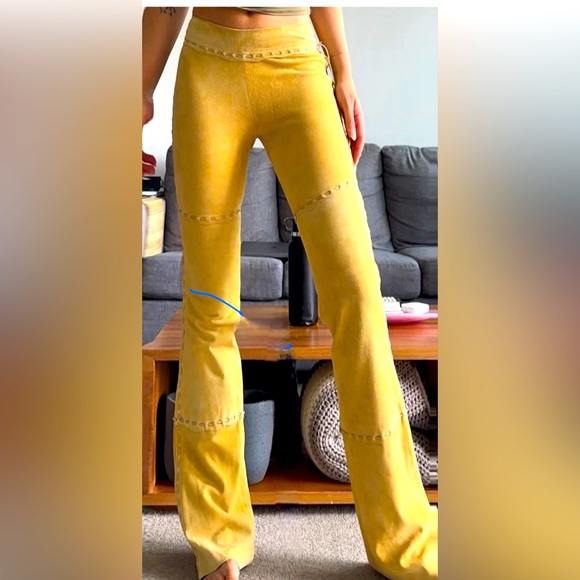D&G Suede Vintage  Flared Pants  Sz XS USA - Picture 1 of 7